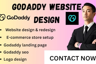 design professional godaddy website and responsive ecommerce landing page