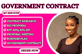 write winning bid proposal, research, and response to rfp, government contract