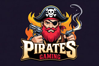 design an epic pirates mascot gaming logo for your brand