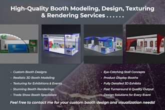 create professional booth and exhibition stand design or kiosk