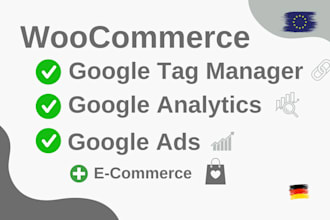 set up a woocommerce google ga4 tracking with ecommerce via GTM