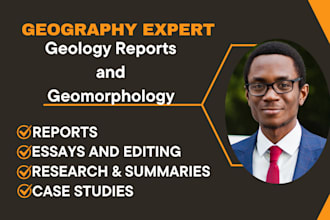 write geology reports and geomorphology case studies