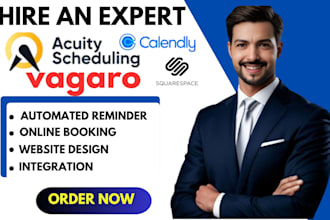 set up acuity scheduling, calendly, square, vagaro