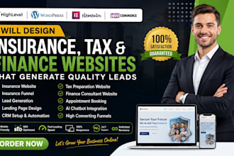 design insurance agent broker, tax agent, finance consultant website, iul funnel