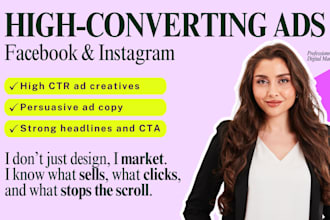 design high converting ad creatives, copy and headlines