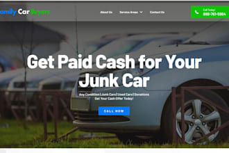 build a professional junk car buyer website junk car removal car salvage website