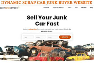 build a dynamic junk car buyer website car scrap car salvage car recycle website