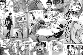 create a charming manga illustration with manga comic page just for you