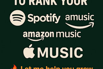 do organic music SEO to rank your spotify album amazon music apple promotion