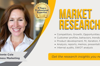 conduct market research, UX, swot, persona, lit review