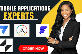 develop mobile app with flutterflow, adalo, glide, appsheet appscript goodbarber