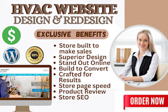 design high converting website for hvac business for booking call google ranking