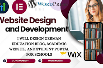 design german education blog, academic website, and student portal for schools