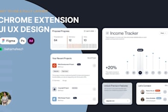 do chrome extension UI UX design and mobile app design in figma