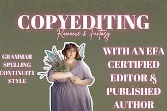 copy edit your romance or fantasy novel