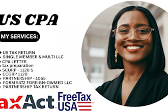 be your certified CPA for irs tax filing, 1120, 1065, 5472, 1120s and more