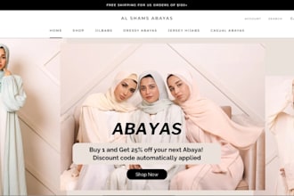 create abaya shopify store hijab website abaya website islamic accessories store