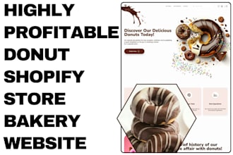 design highly profitable donut shopify store junk food store bakery website