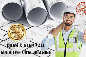 draw architectural drawing, mep construct drawing for city permit and floor plan