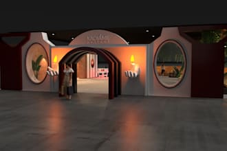 make brand expo booth, floorplan, 3d product rendering