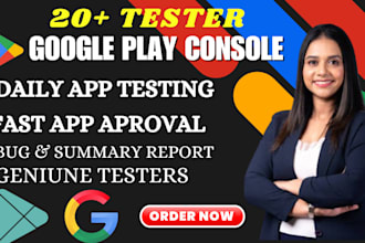 provide 12 testers or 20 testers for google play console closed testing