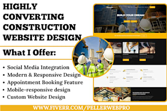 design construction website roofing website carpentry, painting website builder