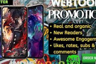 do webtoon promotion in 24hrs superfast and be your series manager