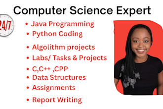handle computer science, cpp, java script and python programing tasks