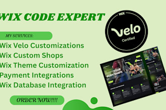 design wix website using wix velo, wix code and databases