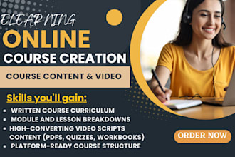 do elearning online course creation, video course with course curriculum writing
