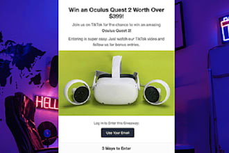 design and redesign your raffle website, competition website, giveaway website