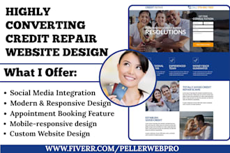 build cre dit repair website credit card restoration, loan, finance website