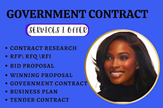 write bid proposal, government contract, rfp and rfq research, tender proposal