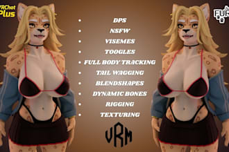 model custom furry avatar, nsfw model, vrchat character, vtuber, avis, vrm