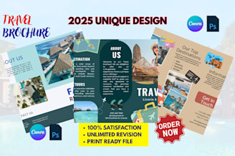 do trifold travel brochure pamphlet design, cruise party, event flyer