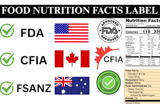 design fsanz fda cfia eu food compliant nutrition supplement cosmetic labelling