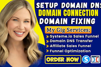 setup dns, connect or fix domain dns to shopify systeme io squarespace website