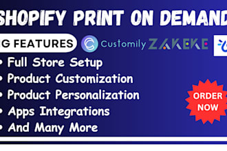 create shopify print on demand store with zakeke, customily and teeniblue
