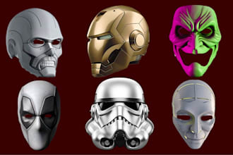 sculpt custom 3d mask model wearable cosplay mask 3d helmet for 3d printing