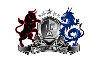 create strong sexy iron fire athletics logo