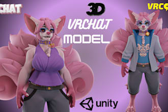 create 3d furry nsfw vrchat avatar, vrm vtuber stream animaze avis vseeface