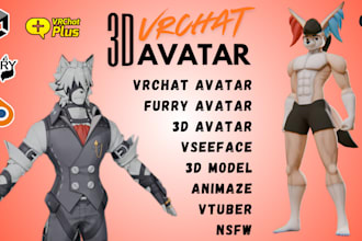 create 3d furry avatar and nsfw model for vrchat and vtuber