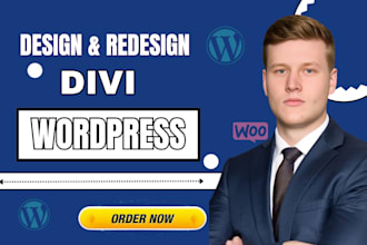design wordpress website using divi, redesign divi wordpress ecommerce website