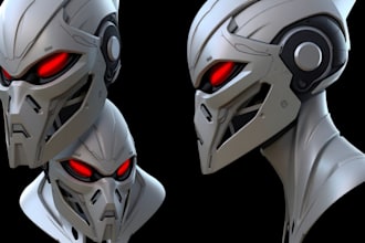 3d modeling of a helmet cosplay mask 3d armor or mask for 3d printing
