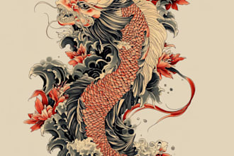 draw a japanese or oriental tattoo design for you
