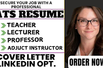 write a perfect teacher adjunct instructor lecturer  academic resume
