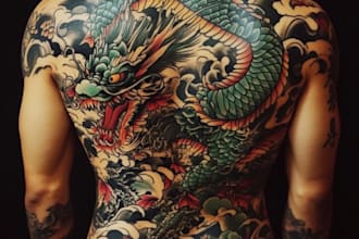 create a tattoo design in japanese style