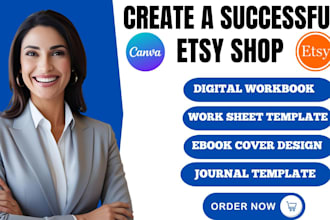 design etsy editable canva workbook activity book worksheet ebook template cover