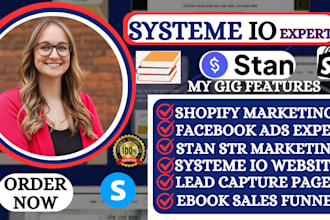 do systeme io sales funnel, stan store marketing, shopify marketing, systeme io