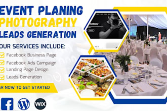 do event planning leads photography leads wedding planner ads catering website